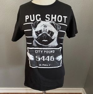 Delta Pro Weight T-Shirt Women's Size Small Pug Black Junior's‎ Graphic Tee